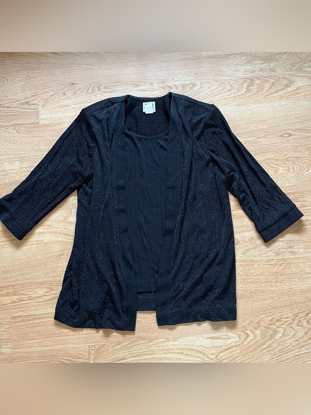 Vintage R&M Richards Shimmer Twinset 2-Piece Mock Top Jacket & Pants 14P